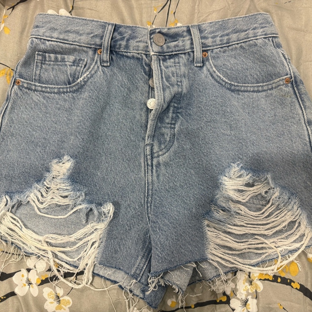PacSun Light Blue Distressed Jean Shorts